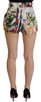 Dolce & Gabbana Bloemenpatchwork Shorts Relaxed Fit Wit