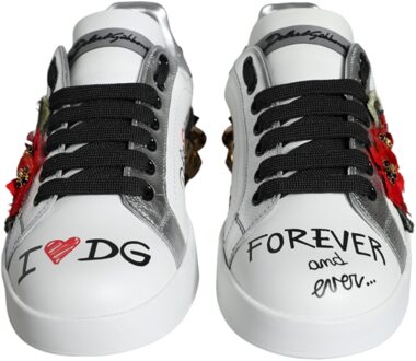 Dolce & Gabbana Bloemig Versierde Sneakers La11664 Model Wit - EU 35