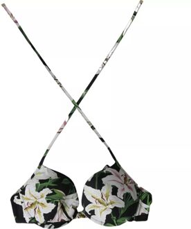 Dolce & Gabbana Bloemige Kruisband Bikini Top Zwart - S