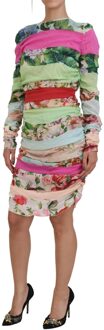 Dolce & Gabbana Bloemige Mini-jurk Multikleur Lichtroze - EU 40 / UK 12
