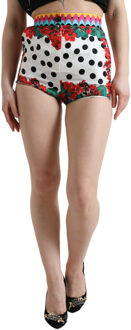 Dolce & Gabbana Bloemprint Shorts Met Pois Wit