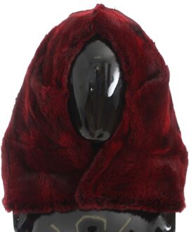 Dolce & Gabbana Bordeaux Hamster Fur Crochet Hood Scarf Dameshoed Paars