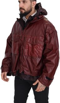 Dolce & Gabbana Bordeaux Katoenen Hoodie Volledige Rits Herenjas - maat Paars