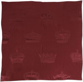 Dolce & Gabbana Bordeaux Zijde Kroon Vierkante Mannen Foulard Sjaal Kastanjebruin