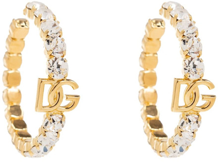 Dolce & Gabbana Brass earrings with logo Dolce & Gabbana , Yellow , Dames - ONE Size