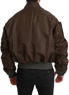 Dolce & Gabbana Bruin herenjack met kralenkroon en doodshoofdembleem - maat