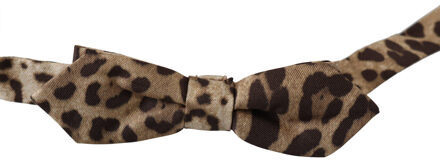 Dolce & Gabbana bruin luipaard zijden verstelbare hals Papillon herenstrik - maat Veelkleurig