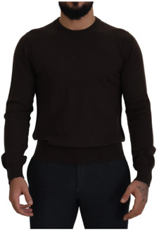 Dolce & Gabbana Bruine Cashmere Crew Neck Pullover Sweater Dolce & Gabbana , Brown , Heren - M