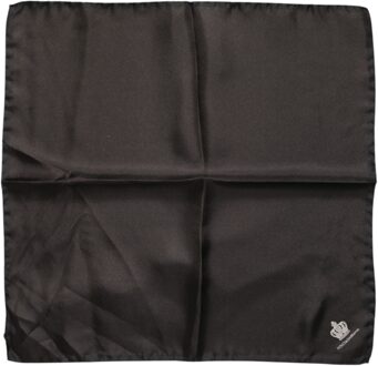 Dolce & Gabbana Bruine DG Crown Zijde Vierkante Mannen Foulard Sjaal