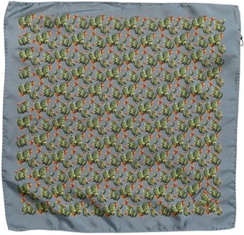 Dolce & Gabbana Cactusprint Zijde Zakdoek Donkergrijs - One Size