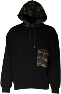 Dolce & Gabbana Camouflage Hoodie Tsh87048 - maat EU 50 Zwart