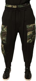 Dolce & Gabbana Camouflage Paneel Joggingbroeken Pt0034 Zwart - EU 44