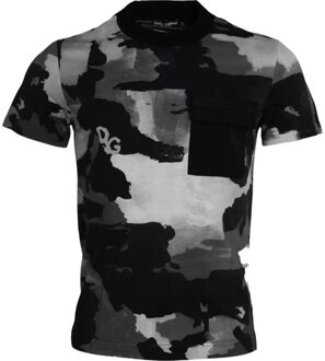 Dolce & Gabbana Camouflageprint Pocket T-shirt Zwart