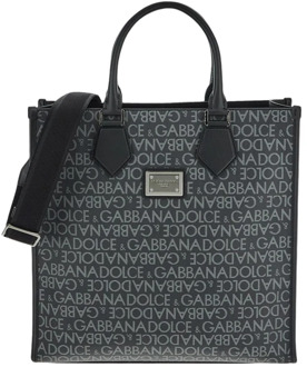 Dolce & Gabbana Canvas Winkel Tas Dolce & Gabbana , Black , Heren - ONE Size