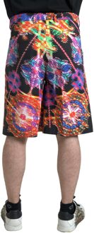 Dolce & Gabbana Casual Shorts Multicolor Print Zwart