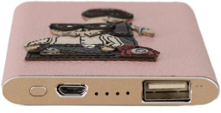 Dolce & Gabbana Charger USB Pink Leather #dgfamily Power Women's Bank Veelkleurig