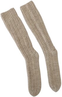 Dolce & Gabbana Chic Beige Wolmix Over-de-Knie Dames Sokken