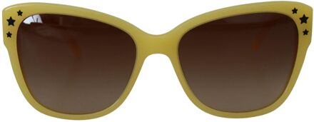 Dolce & Gabbana Chic Geel Acetaat Gradient Zonnebril voor Dames
