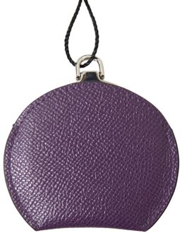 Dolce & Gabbana Compact Spiegel Leren Portemonnee Paars - One Size