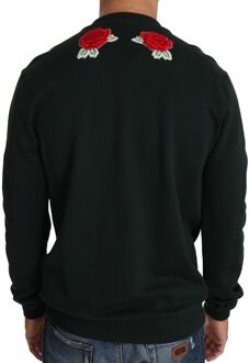 Dolce & Gabbana Crewneck Sweatshirt Guns And Roses - maat EU 48 Donkergroen