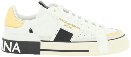 Dolce & Gabbana Custom 2.Zero Leren Sneakers met Gelamineerde Details Dolce & Gabbana , Multicolor , Heren - 40 Eu,44 EU