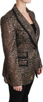 Dolce & Gabbana Dames Goud Zwart Kanten Blazer Jasje - maat Veelkleurig