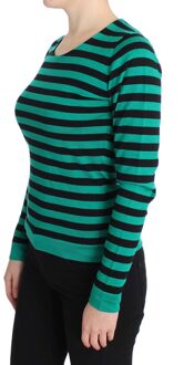 Dolce & Gabbana Dames Groene Zwarte Zijden Kasjmier Trui - EU 32 / UK 4