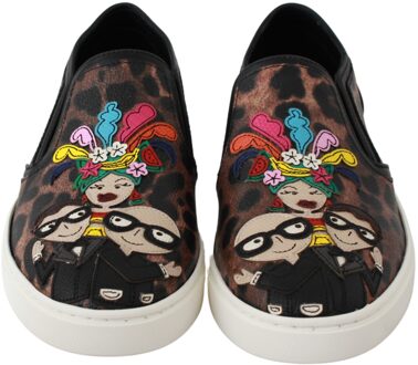 Dolce & Gabbana Dames Leren Luipaard #dgfamily Loafers Schoenen Veelkleurig - EU 35