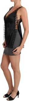 Dolce & Gabbana Dames Lingerie Cami Zwart Kant Zijde Stretch Veelkleurig - M