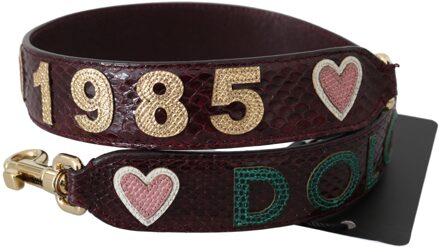 Dolce & Gabbana Dames Marron Leer DG Logo Tas Accessoire Schouderriem Rood