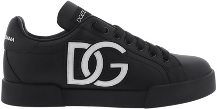 Dolce & Gabbana Dames Portofino Sneaker DGLogo Zwart Dolce & Gabbana , Black , Dames - 40 Eu,38 Eu,36 Eu,39 EU