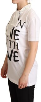 Dolce & Gabbana Dames Witte Katoenen Zijde I'm In Love Top T-shirt