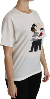 Dolce & Gabbana Dames Witte Korte Mouwen Top Zwart - EU 40 / UK 12