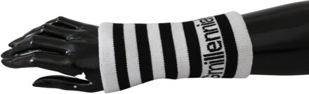 Dolce & Gabbana Dames Zwart Wit 1 PSC Wollen Arm Warmer DGMillennials Handschoenen Veelkleurig