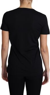 Dolce & Gabbana Dames Zwart Wol Ronde Hals Korte Mouwen T-shirt