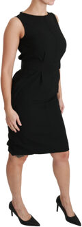 Dolce & Gabbana Dameszwarte Sheath Stretch Formele Jurk Veelkleurig