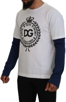 Dolce & Gabbana Dg Crest T-shirt Wit Lange Mouwen - maat