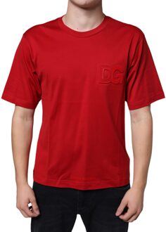 Dolce & Gabbana Dg Logo T-shirt Rood Klaproos