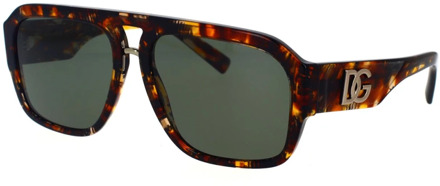 Dolce & Gabbana Dg4403 Gepolariseerde zonnebril in Red Havana Dolce & Gabbana , Brown , Unisex - 58 MM