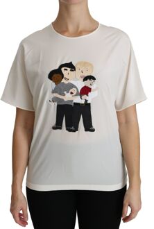 Dolce & Gabbana Dolce Gabbana Familie Appliqué T-shirt Tsh4297 Ivoor