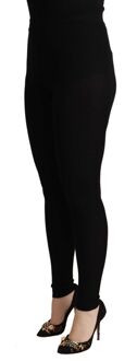Dolce & Gabbana Dolce Gabbana Geribbelde Gebreide Leggings - maat Zwart