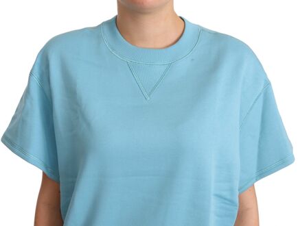 Dolce & Gabbana Dolce Gabbana Korte Mouw Crew Neck Sweatshirt Lichtblauw - EU 38 / UK 10