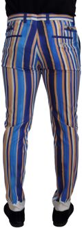 Dolce & Gabbana Dolce Gabbana Pt0736 Gestreepte Broek Middelblauw