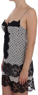 Dolce & Gabbana Dolce Gabbana Slipjurk met Bloemenprint en Kantafwerking Wit - XS