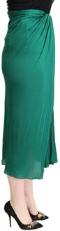 Dolce & Gabbana Dolce Gabbana Zijde Midi Rok Donkergroen