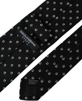 Dolce & Gabbana Dolce Gabbana Zwart-Wit Stropdas - One Size
