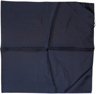 Dolce & Gabbana Donkerblauwe Zijde Vierkante Mannen Foulard Sjaal - maat