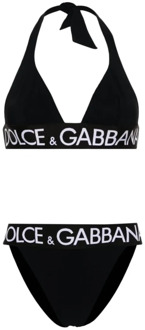 Dolce & Gabbana Driehoek en String Dolce & Gabbana , Black , Dames - 2XS