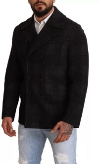 Dolce & Gabbana Dubbele Breasted Peacoat Ruitpatroon - maat Zwart