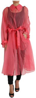 Dolce & Gabbana Elegant Roze Zijden Lang Jack Dolce & Gabbana , Pink , Dames - M